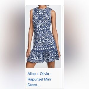 Alice & Olivia Rapunzel Embroidered Dress.  NWT Sz 12 runs small like a 10